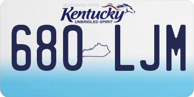 KY license plate 680LJM