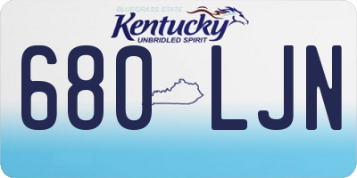 KY license plate 680LJN
