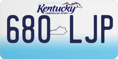 KY license plate 680LJP