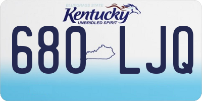 KY license plate 680LJQ