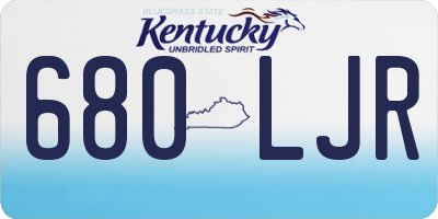 KY license plate 680LJR