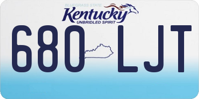 KY license plate 680LJT