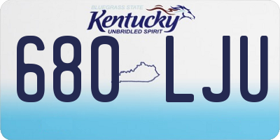 KY license plate 680LJU