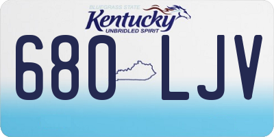 KY license plate 680LJV