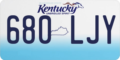KY license plate 680LJY