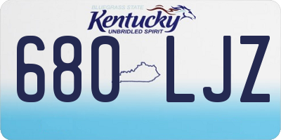 KY license plate 680LJZ