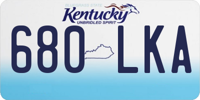 KY license plate 680LKA
