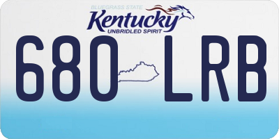 KY license plate 680LRB