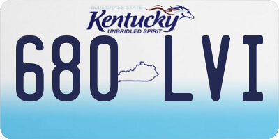 KY license plate 680LVI