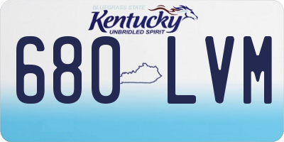 KY license plate 680LVM