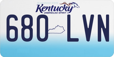 KY license plate 680LVN