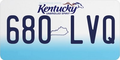 KY license plate 680LVQ