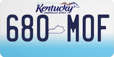 KY license plate 680MOF