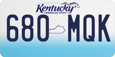 KY license plate 680MQK