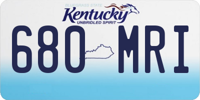 KY license plate 680MRI