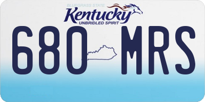 KY license plate 680MRS