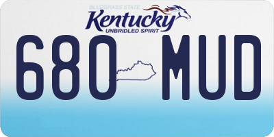 KY license plate 680MUD