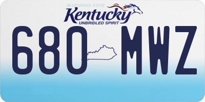 KY license plate 680MWZ