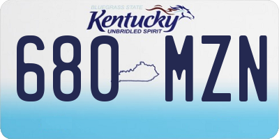 KY license plate 680MZN