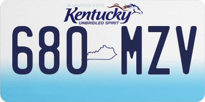 KY license plate 680MZV