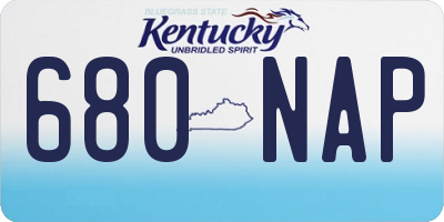 KY license plate 680NAP