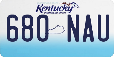 KY license plate 680NAU