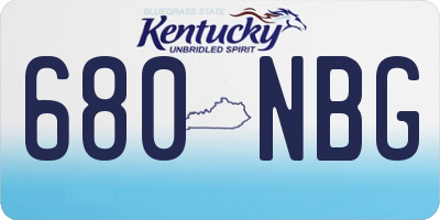 KY license plate 680NBG