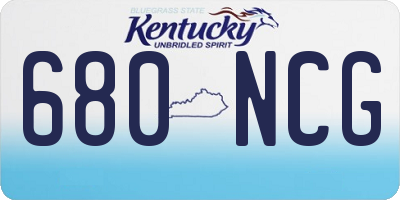 KY license plate 680NCG