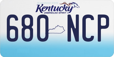 KY license plate 680NCP