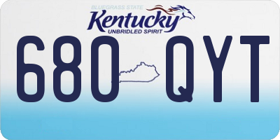 KY license plate 680QYT
