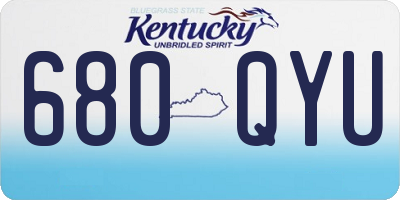KY license plate 680QYU