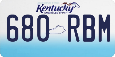 KY license plate 680RBM