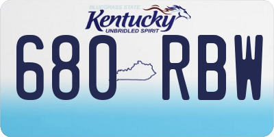 KY license plate 680RBW