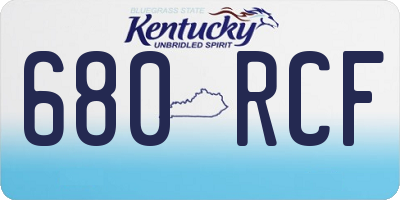 KY license plate 680RCF