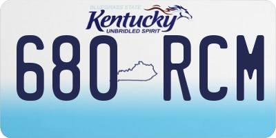KY license plate 680RCM