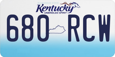 KY license plate 680RCW