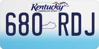 KY license plate 680RDJ