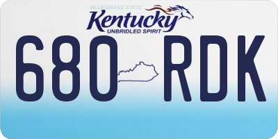 KY license plate 680RDK