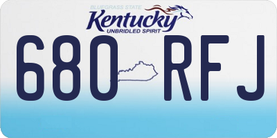 KY license plate 680RFJ