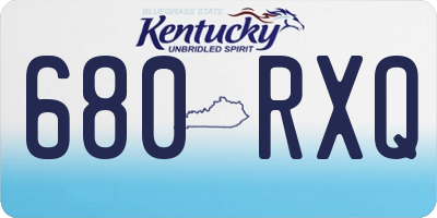 KY license plate 680RXQ