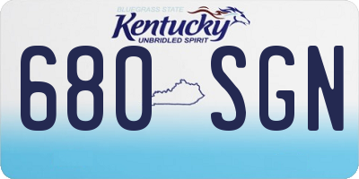 KY license plate 680SGN