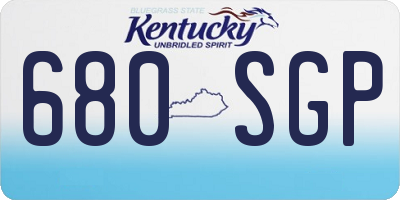 KY license plate 680SGP