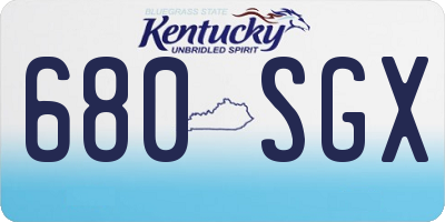 KY license plate 680SGX