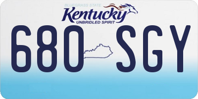 KY license plate 680SGY