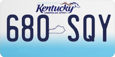 KY license plate 680SQY