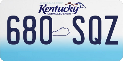 KY license plate 680SQZ