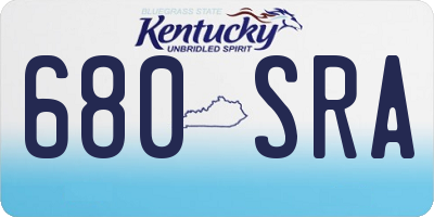 KY license plate 680SRA