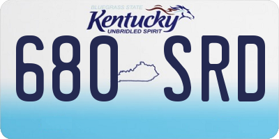 KY license plate 680SRD