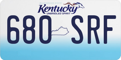 KY license plate 680SRF