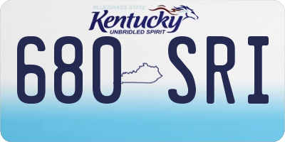 KY license plate 680SRI